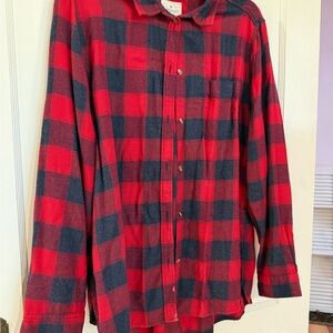 American Eagle Outfitters Red and Black Checkered flannel boyfriend fit